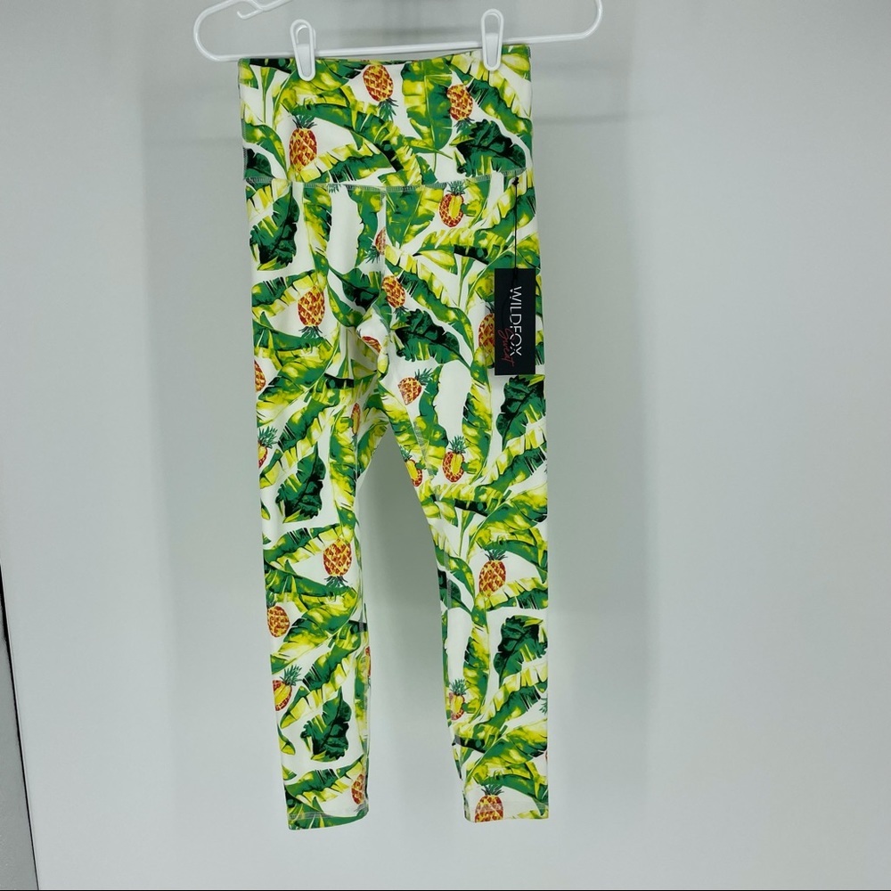 WILDFOX SWEATS NWT PALMS AND PINAS LEGGINGS YELLOW - Picture 2 of 7